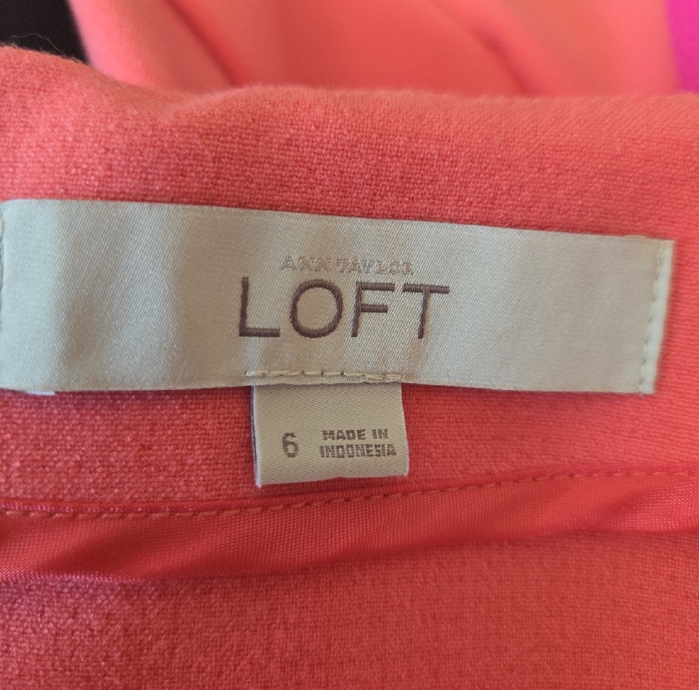 LOFT Coral and Fuchsia Colorblock Sheath Dress - Picture 6 of 6